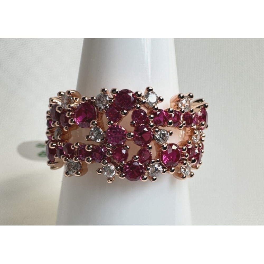 Size 8 Bomb Party July Ring - RG23629 "Everlasting Embrace" Ruby on Rose Gold